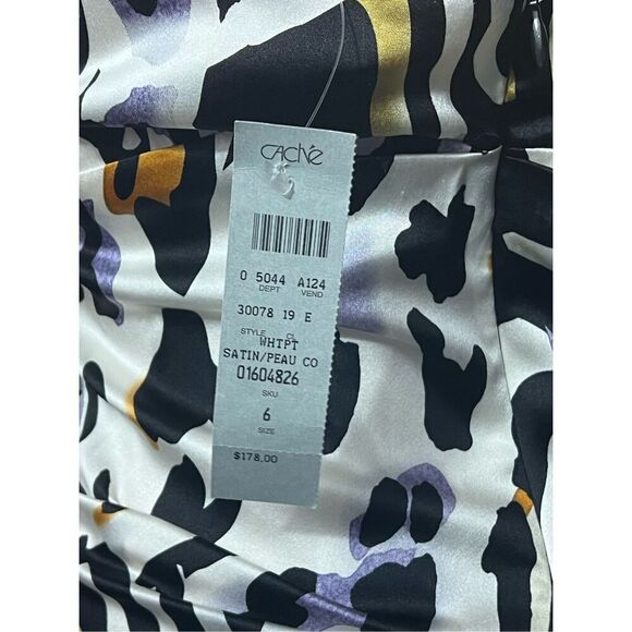 Cache Silk Cocktail Dress HP 🎉Backless Zebra Animal Print Size 6 NWT Y2K - Picture 8 of 10